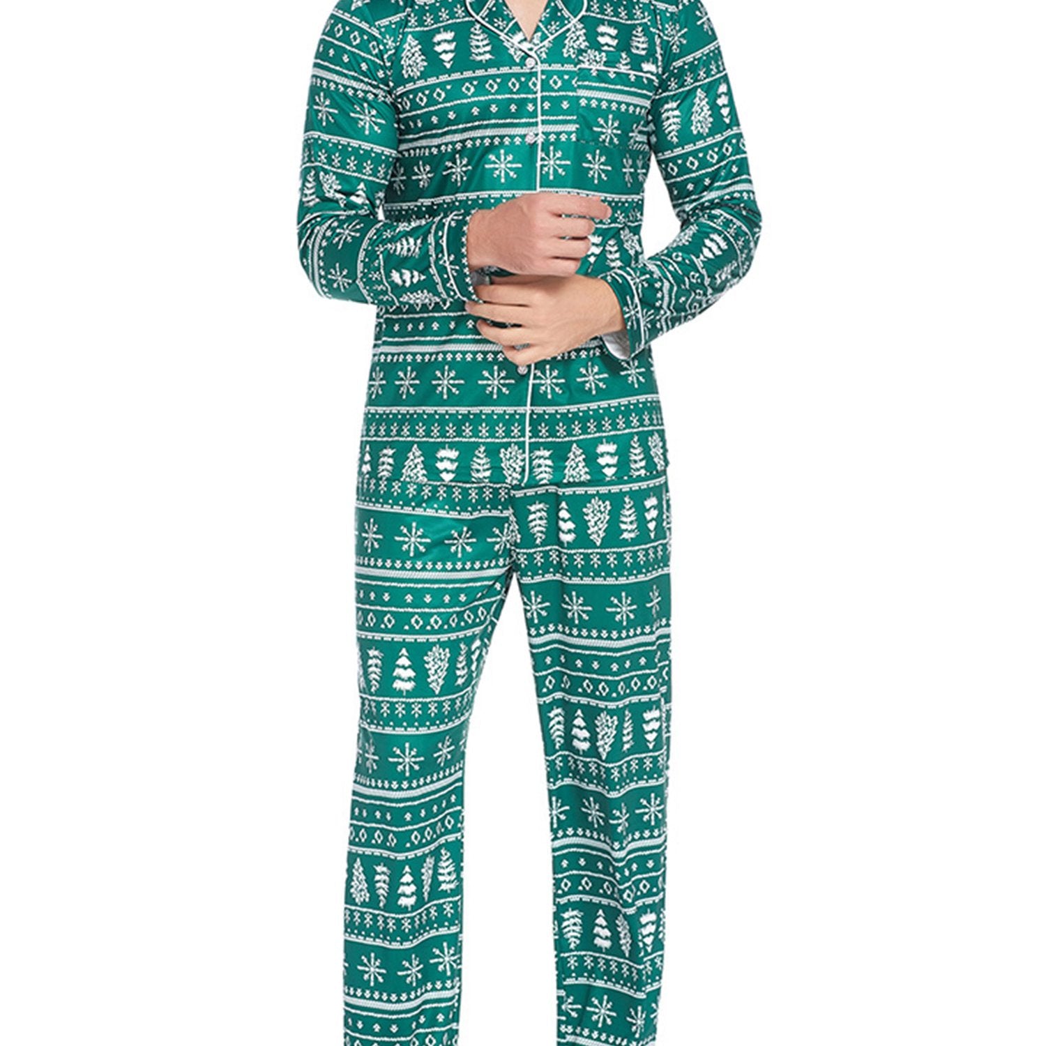 Christmas Family Matching Pajamas Mens Long Sleeve Button Pj Set Festival Party Sleepwear Christmas Pajamas for Family Matching Sets Classic Plaid Xmas Soft Holiday Sleepwear casual sets 2pcs comfy pajamas set vacation outfit