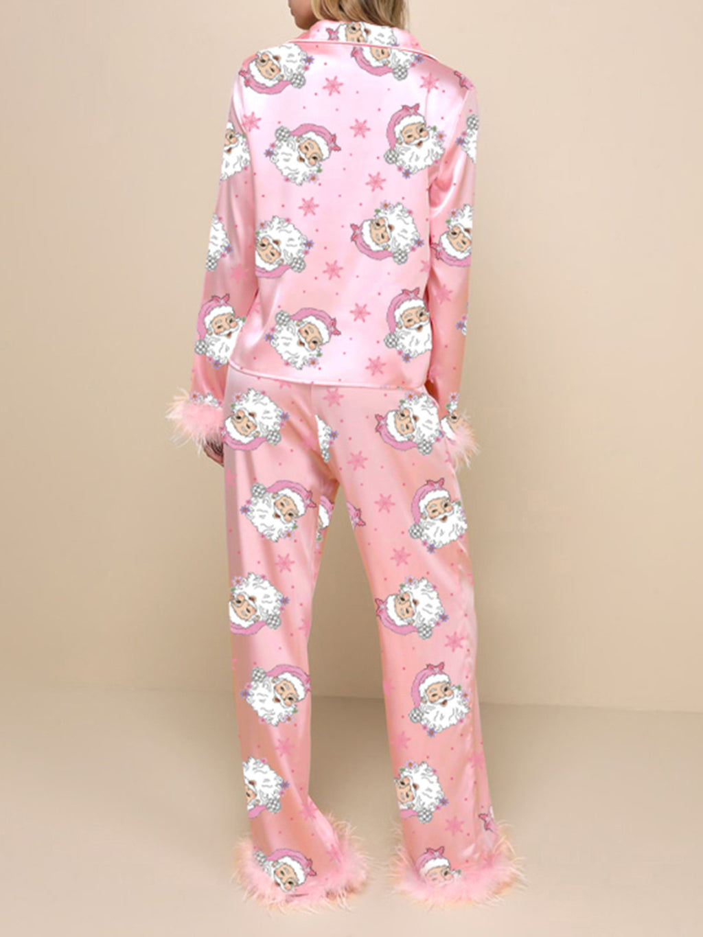 Women Christmas Pajamas Lounge Set Santa/Christmas Tree/Boots Print Shirts Tops And Pants 2 Piece Loungewear Outfits