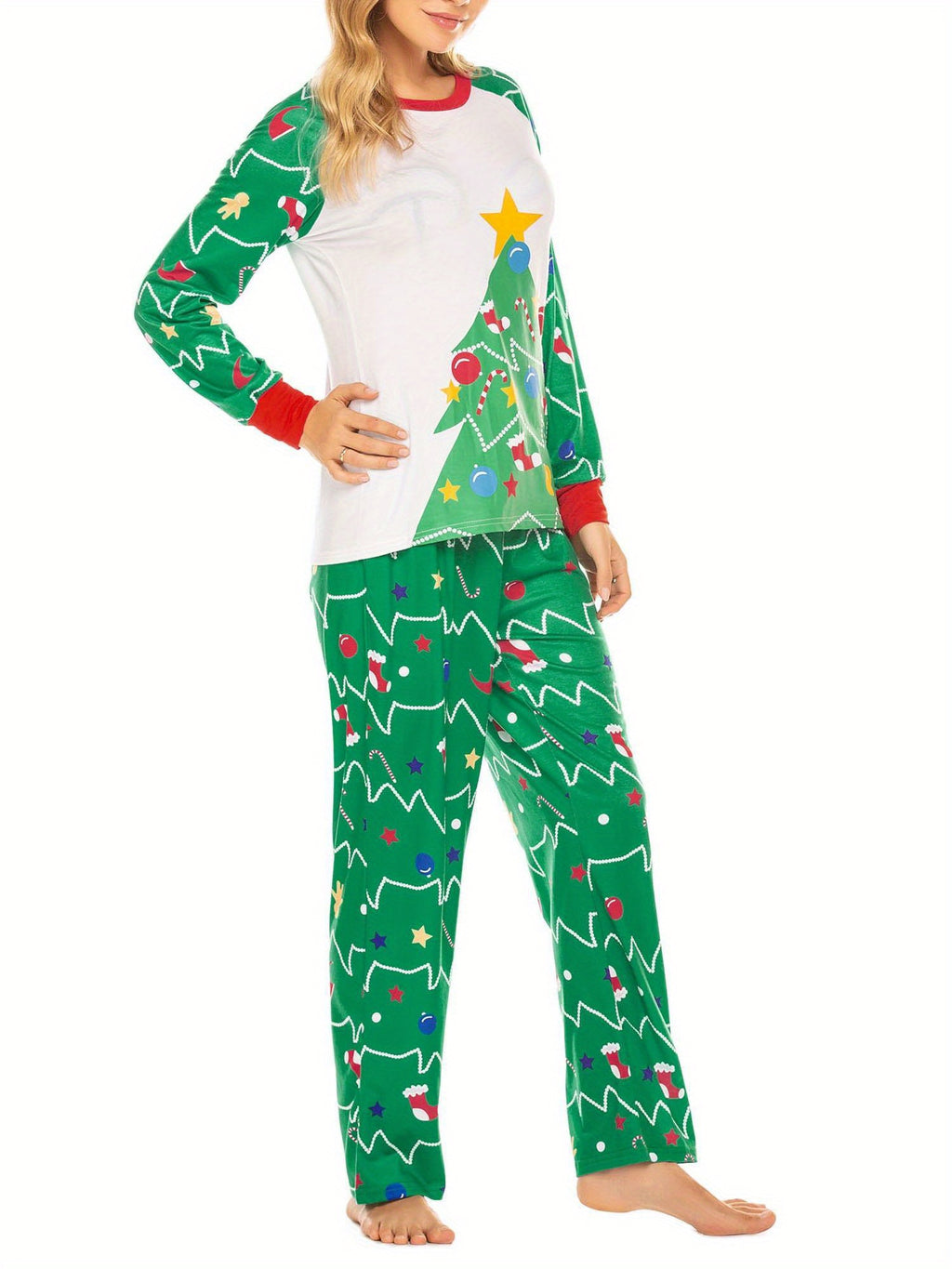 Christmas Pajamas for Family  Matching Sets Classic Plaid Xmas Soft Holiday Sleepwear  long pajama pants for women  wide leg lounge set family matching christmas pajamas Halloween house wear