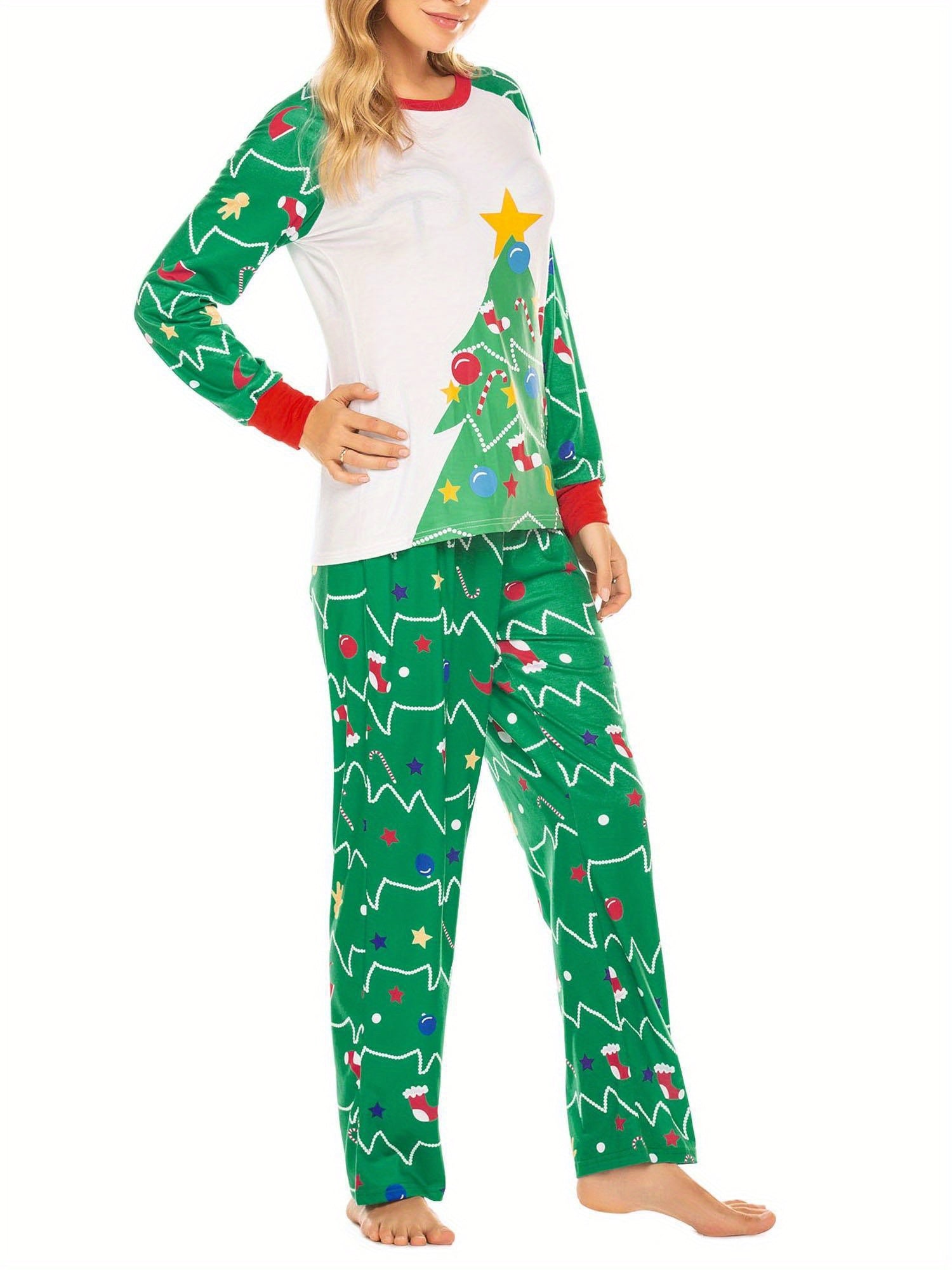 Christmas Pajamas for Family  Matching Sets Classic Plaid Xmas Soft Holiday Sleepwear  long pajama pants for women  wide leg lounge set family matching christmas pajamas Halloween house wear