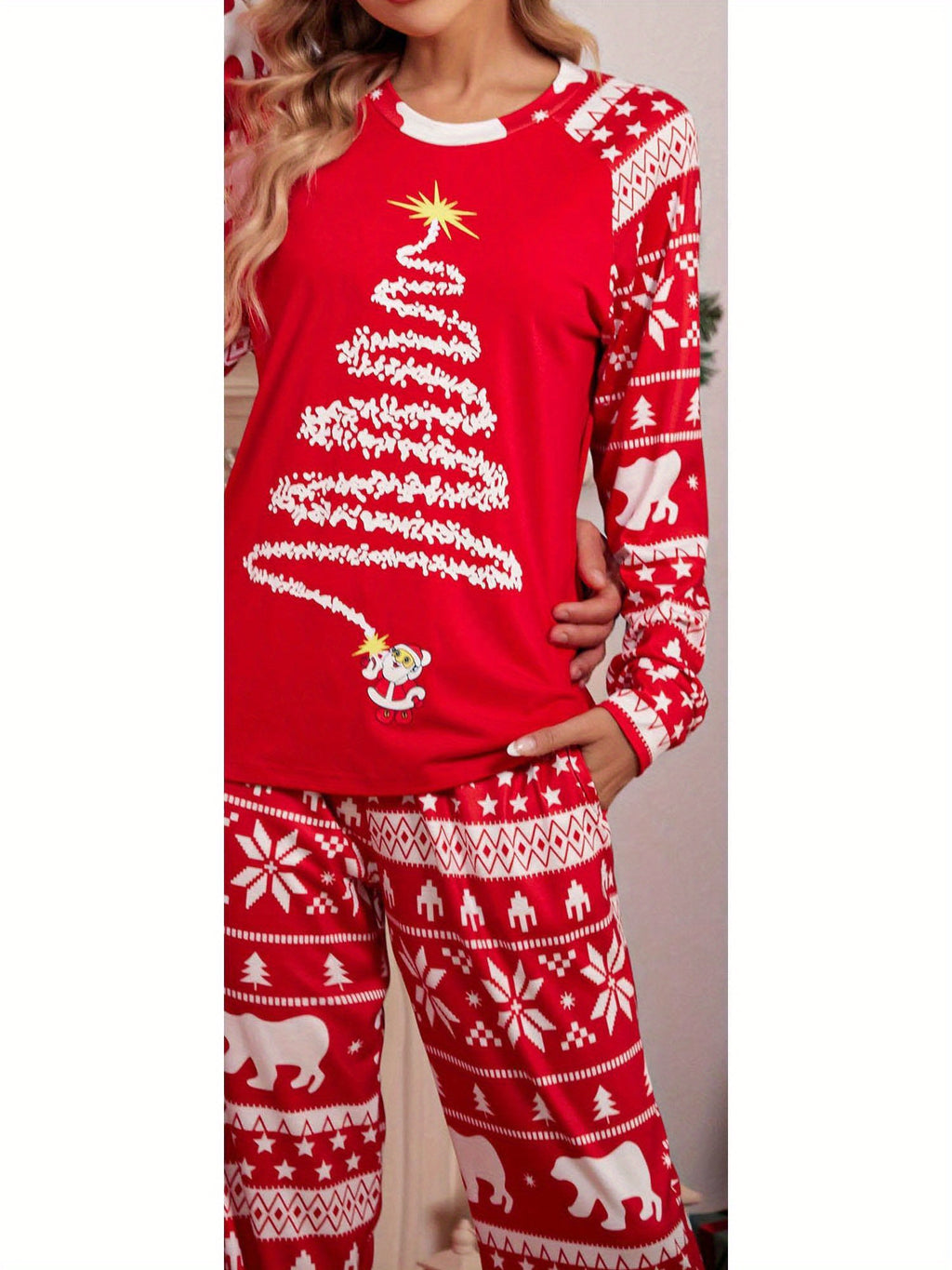 Christmas Pajamas for Family  Matching Sets Classic Plaid Xmas Soft Holiday Sleepwear  long pajama pants for women  wide leg lounge set family matching christmas pajamas Halloween house wear