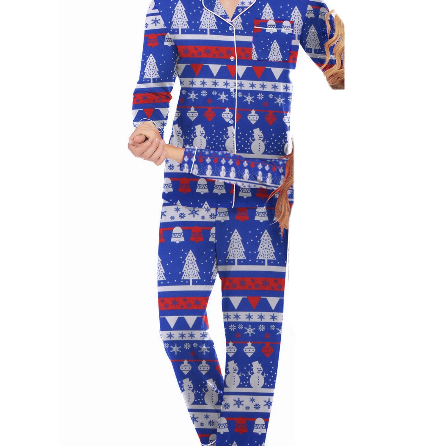 Mens Couple pajamas Festival Party Sleepwear Christmas Pajamas for Family Matching Sets Classic Plaid Xmas Soft Holiday Sleepwear 2pcs Long Sleeve Button Pj Set casual sets comfy pajamas set vacation outfits Christmas Family