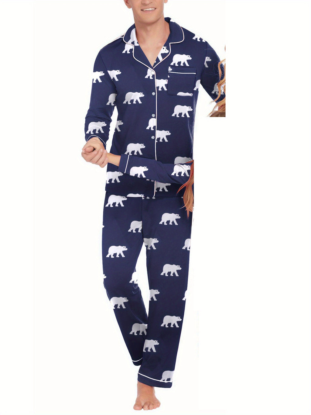 Christmas Family Matching Pajamas Mens Long Sleeve Button Pj Set Festival Party Sleepwear Christmas Pajamas for Family Matching Sets Classic Plaid Xmas Soft Holiday Sleepwear casual sets 2pcs comfy pajamas set vacation outfit