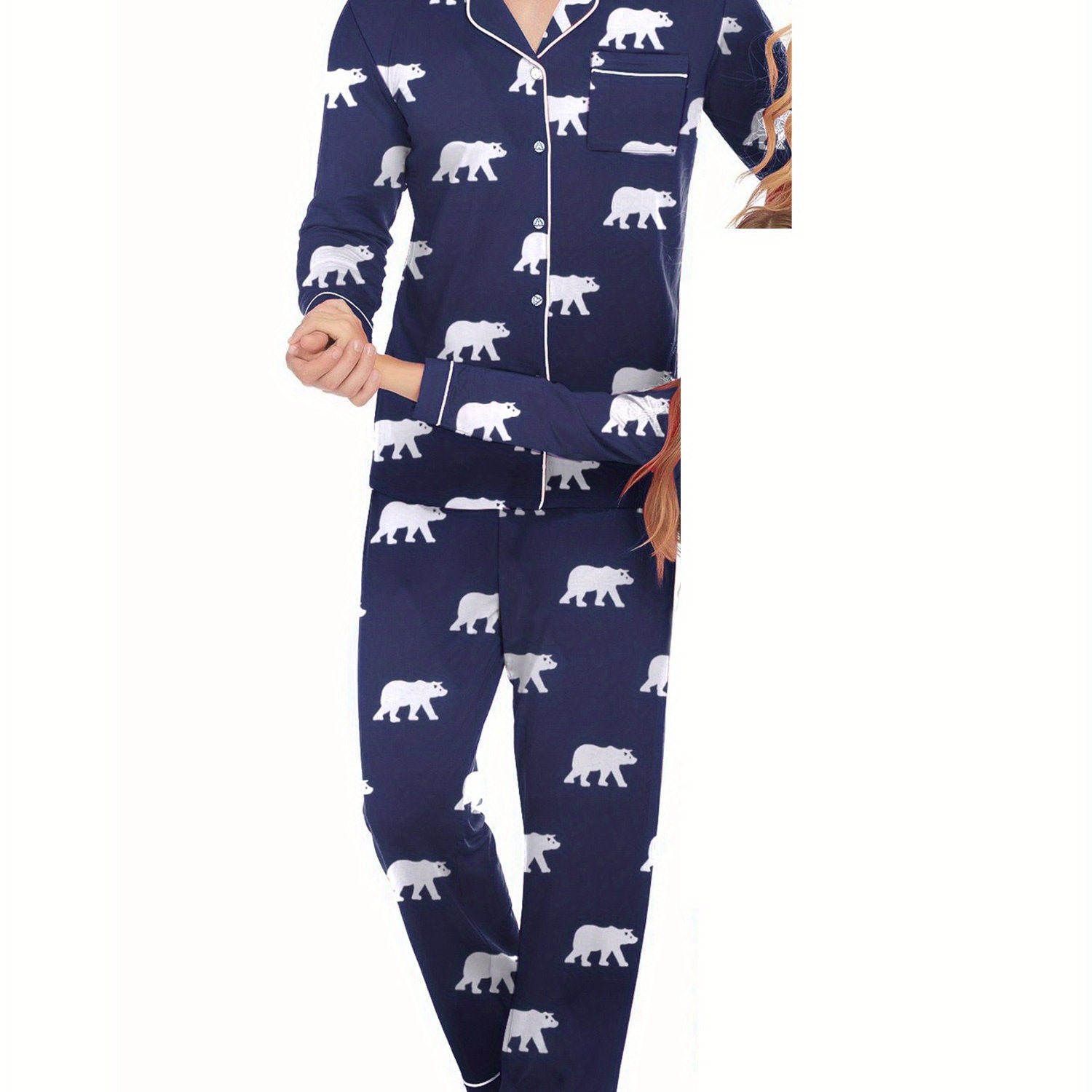 Mens Couple pajamas Festival Party Sleepwear Christmas Pajamas for Family Matching Sets Classic Plaid Xmas Soft Holiday Sleepwear 2pcs Long Sleeve Button Pj Set casual sets comfy pajamas set vacation outfits Christmas Family