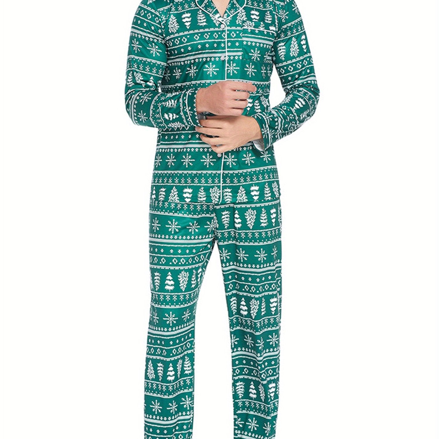 Mens Couple pajamas Festival Party Sleepwear Christmas Pajamas for Family Matching Sets Classic Plaid Xmas Soft Holiday Sleepwear 2pcs Long Sleeve Button Pj Set casual sets comfy pajamas set vacation outfits Christmas Family