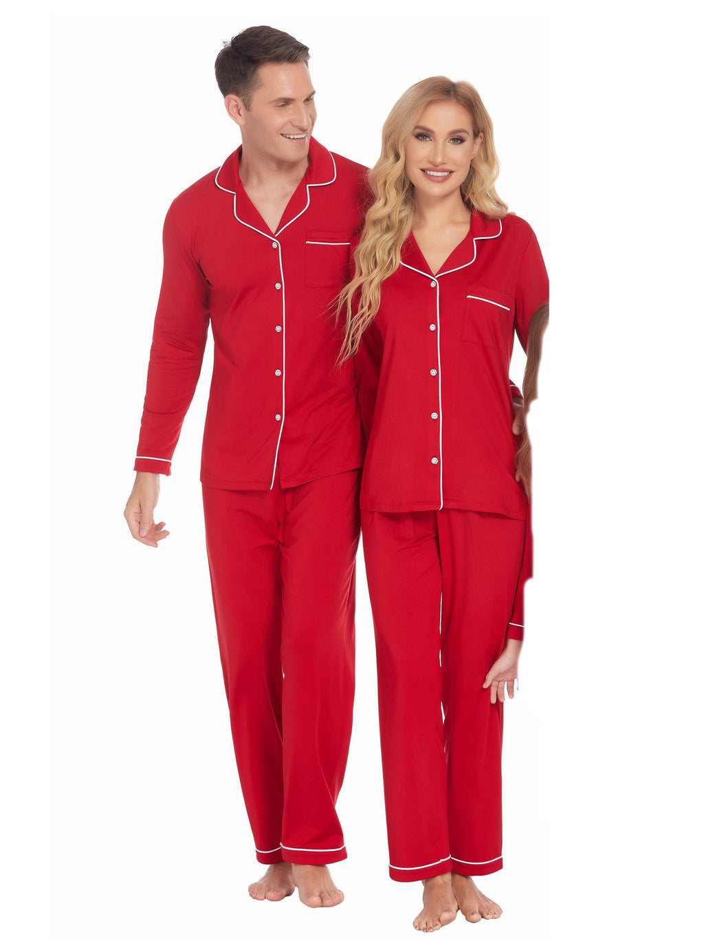 Mens Couple pajamas Festival Party Sleepwear Christmas Pajamas for Family Matching Sets Classic Plaid Xmas Soft Holiday Sleepwear 2pcs Long Sleeve Button Pj Set casual sets comfy pajamas set vacation outfits Christmas Family