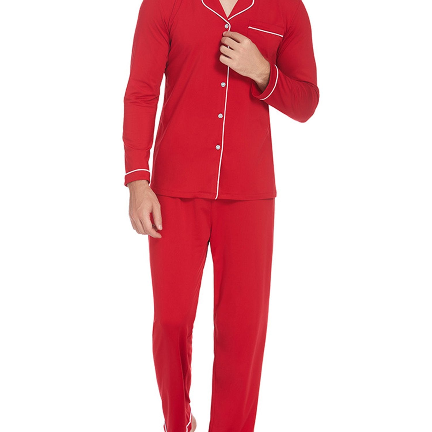 Mens Couple pajamas Festival Party Sleepwear Christmas Pajamas for Family Matching Sets Classic Plaid Xmas Soft Holiday Sleepwear 2pcs Long Sleeve Button Pj Set casual sets comfy pajamas set vacation outfits Christmas Family