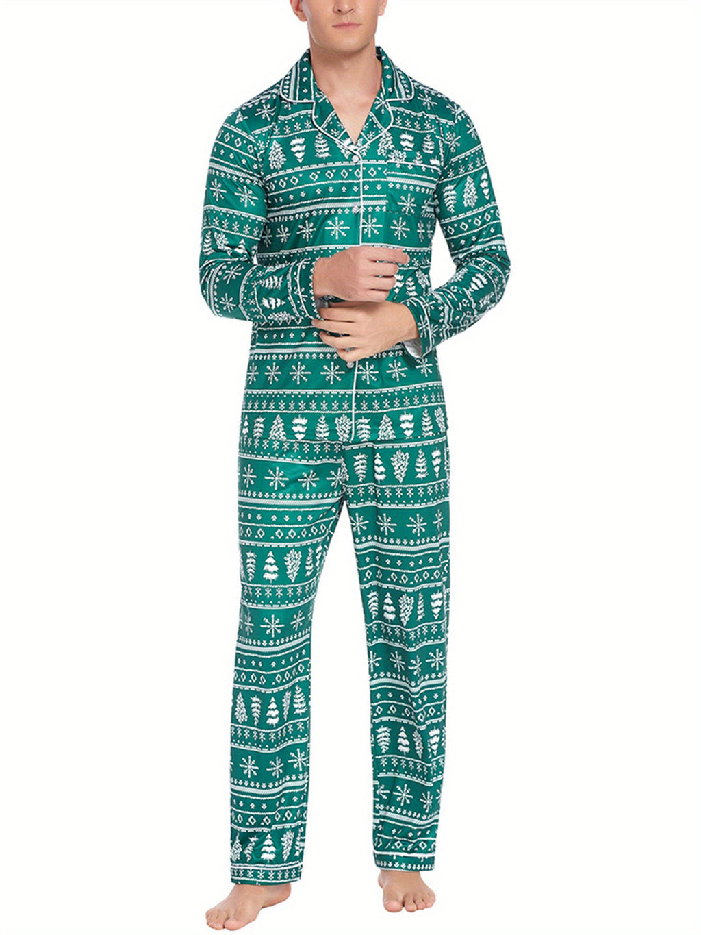 Mens Couple pajamas Festival Party Sleepwear Christmas Pajamas for Family Matching Sets Classic Plaid Xmas Soft Holiday Sleepwear 2pcs Long Sleeve Button Pj Set casual sets comfy pajamas set vacation outfits Christmas Family