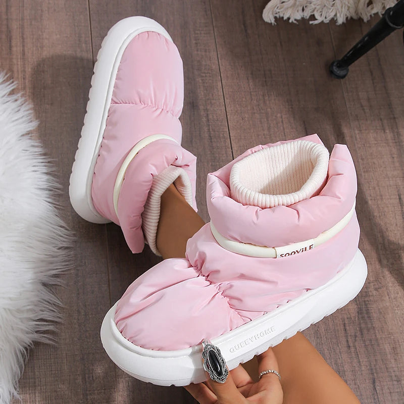 Women's Winter Warm Cotton Padded Shoes Thick Sole Down Waterproof Snow Boots for Women 2024 Non Slip Platform Ankle Botas Mujer