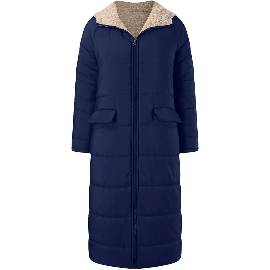 Fashion Casual Women's Winter Warm Coat Jacket Women's Fleece Jacket Wool Long Hooded Outerwear
