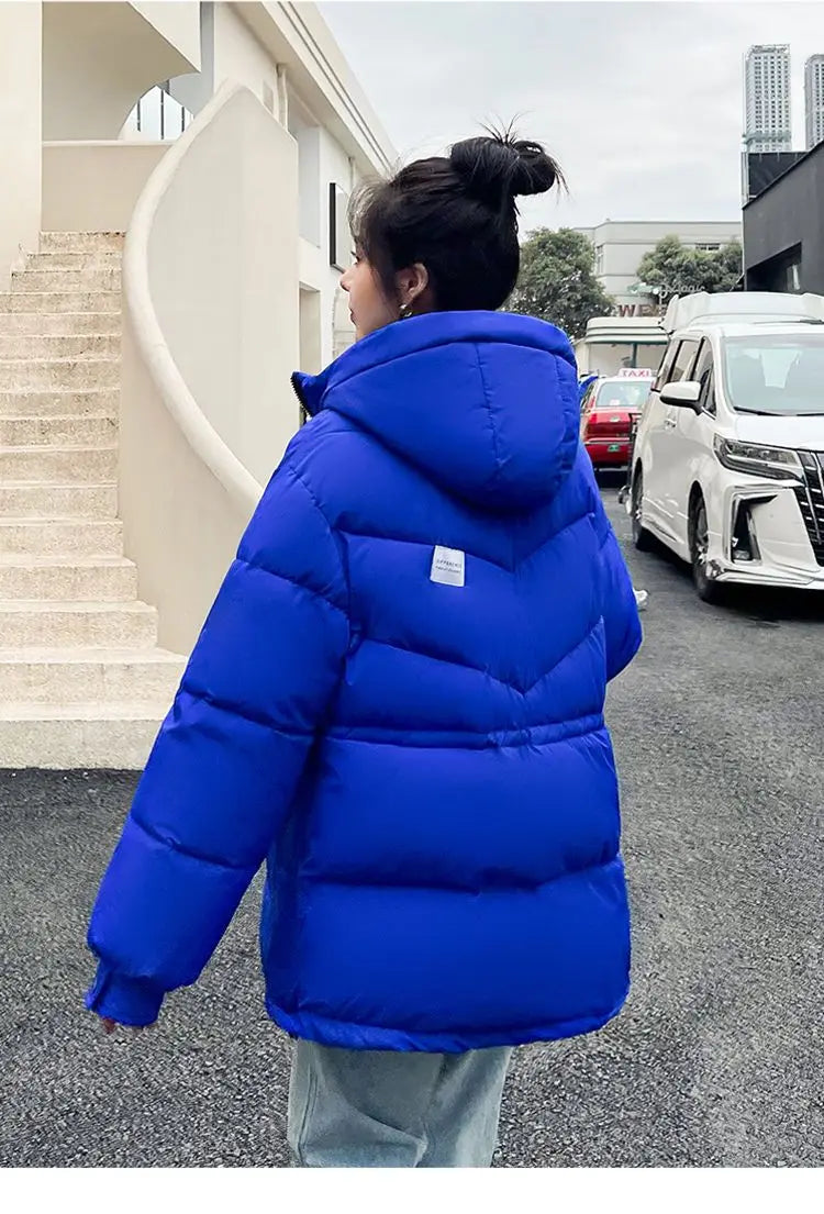 New Winter Women Down Cotton Jackets Casual Oversized Parkas Thick Warm Hooded Pattern Coats Female Winter Outwear Sports Parkas