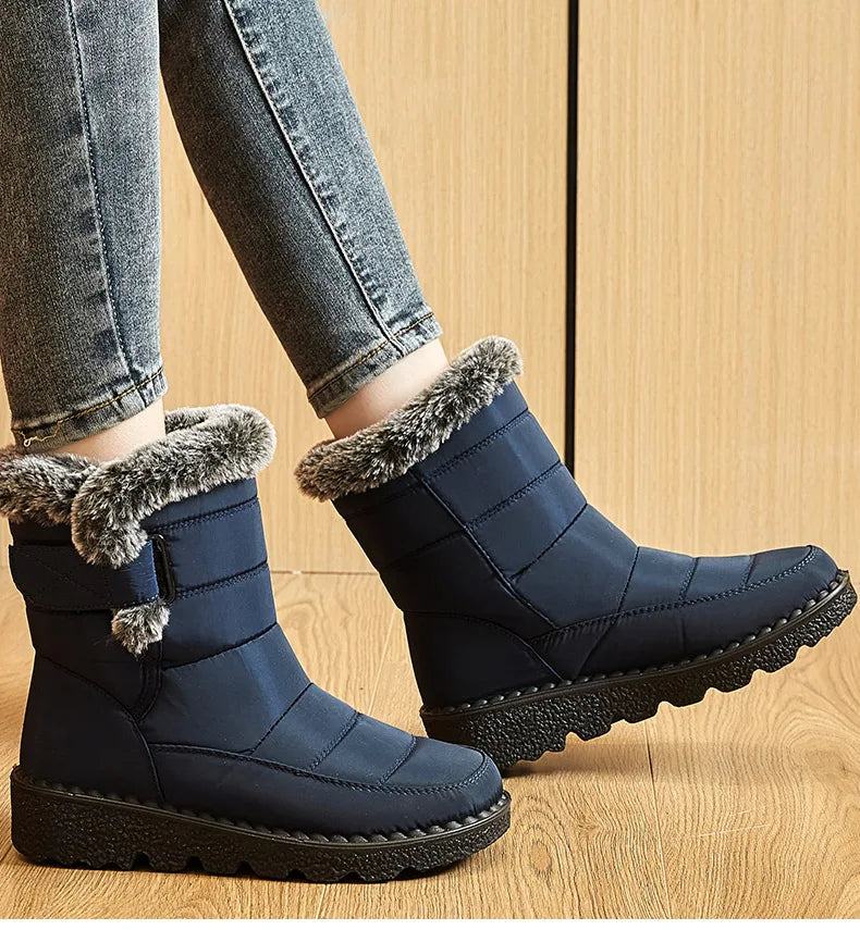 Women's Boots 2025 Trend Winter Shoes For Woman Winter Boots Ankle Low Heels Botas Mujer Waterproof Snow Boots With Fur Shoes