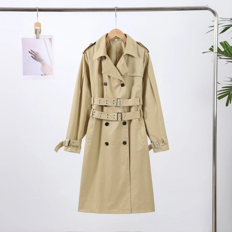 Chic Punk Trench Coat For Women Full Sleeve Loose Hooded Crop Coat Lapel Bat Sleeve Long Coats 2025 New Lady Y2k Fall Outwears