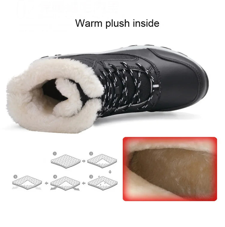 Boots Heels Winter Boots Women Lightweight Snow Boots Fur Combat Platform Botas Mujer Ankle Footwear Short Winter Shoes Woman