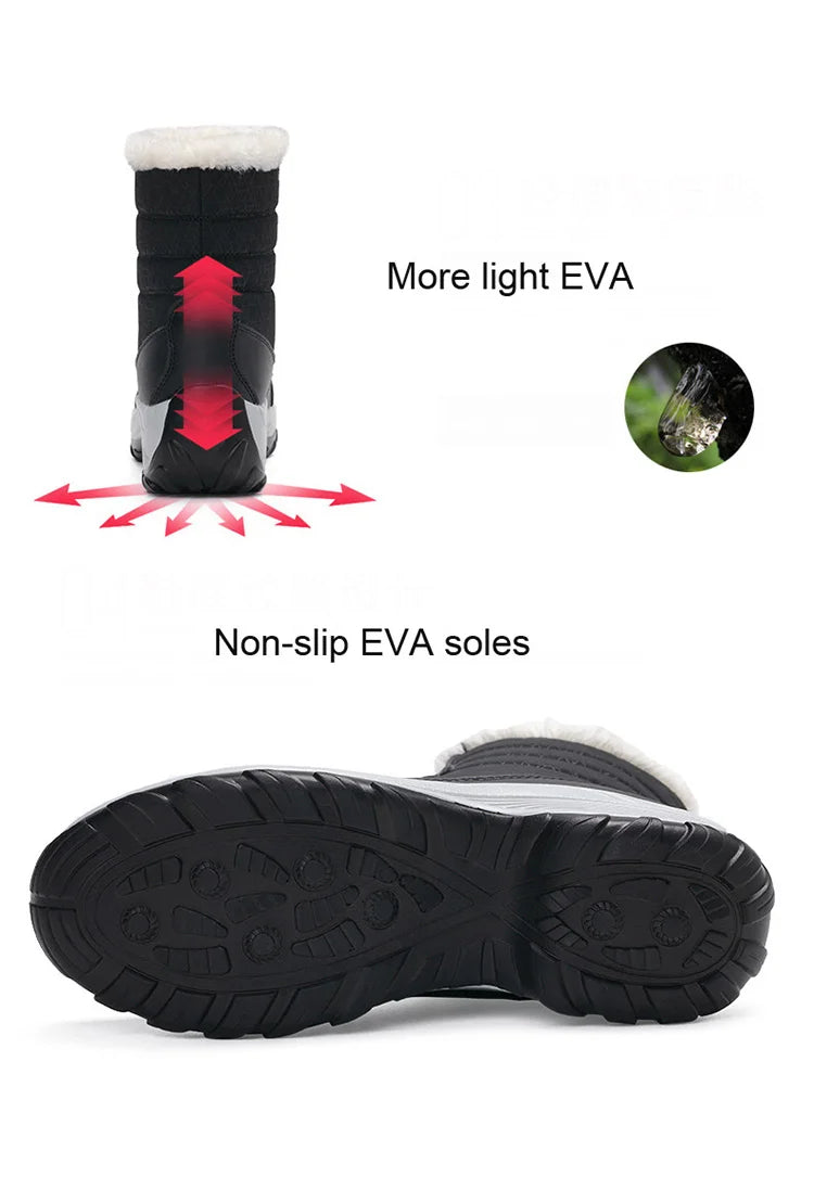 Boots Heels Winter Boots Women Lightweight Snow Boots Fur Combat Platform Botas Mujer Ankle Footwear Short Winter Shoes Woman