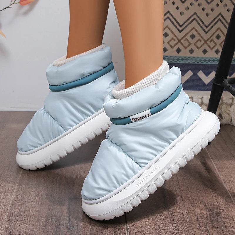 Women's Winter Warm Cotton Padded Shoes Thick Sole Down Waterproof Snow Boots for Women 2024 Non Slip Platform Ankle Botas Mujer