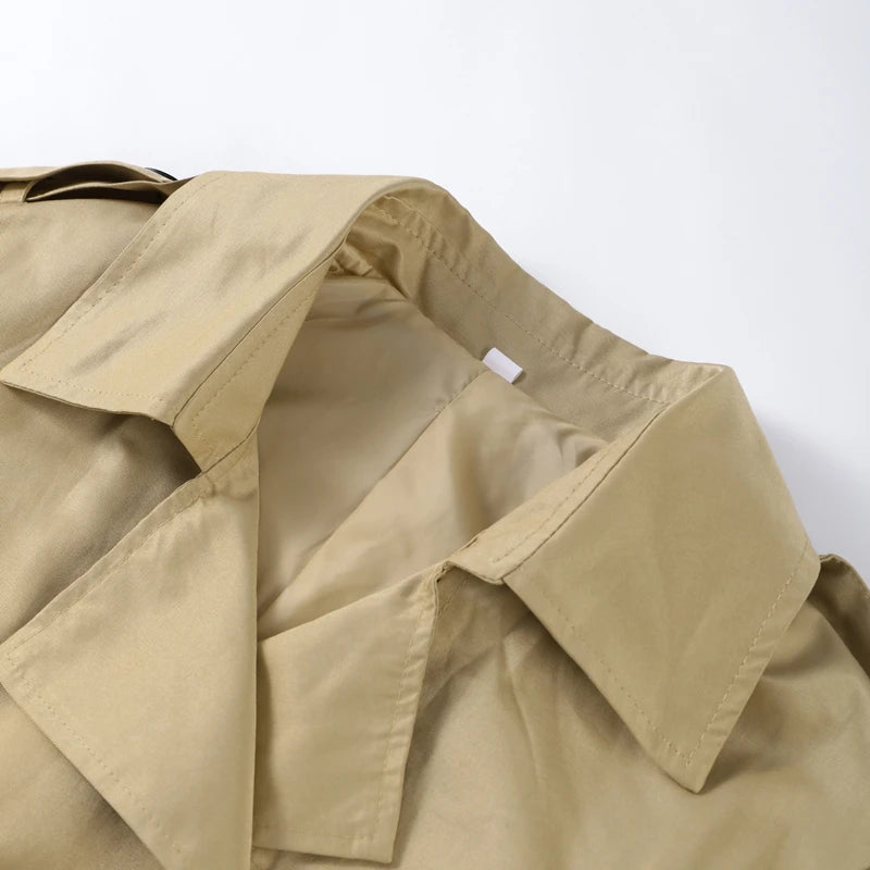 Chic Punk Trench Coat For Women Full Sleeve Loose Hooded Crop Coat Lapel Bat Sleeve Long Coats 2025 New Lady Y2k Fall Outwears