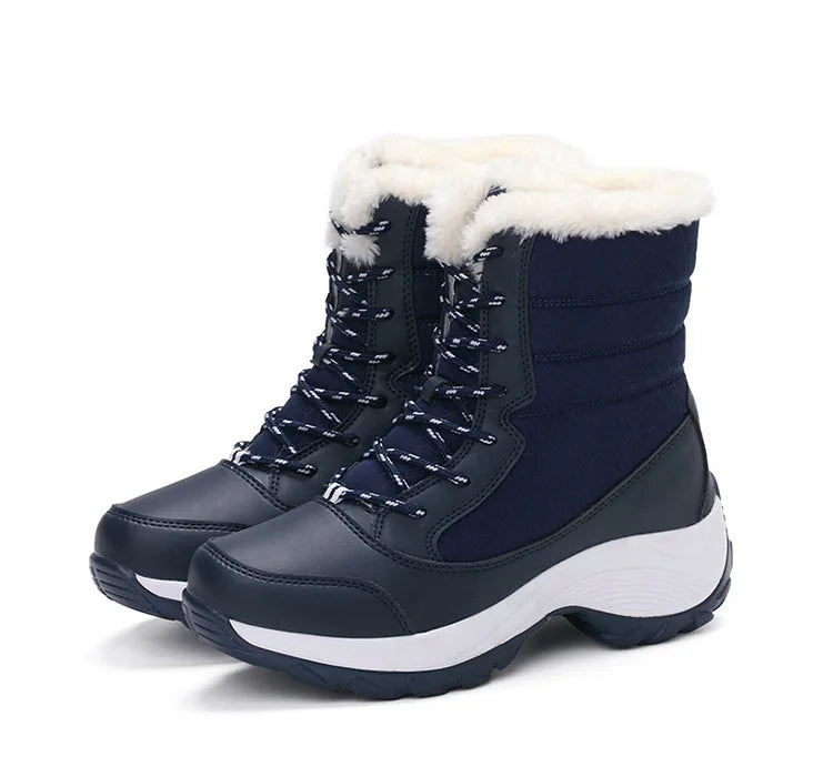 Boots Heels Winter Boots Women Lightweight Snow Boots Fur Combat Platform Botas Mujer Ankle Footwear Short Winter Shoes Woman