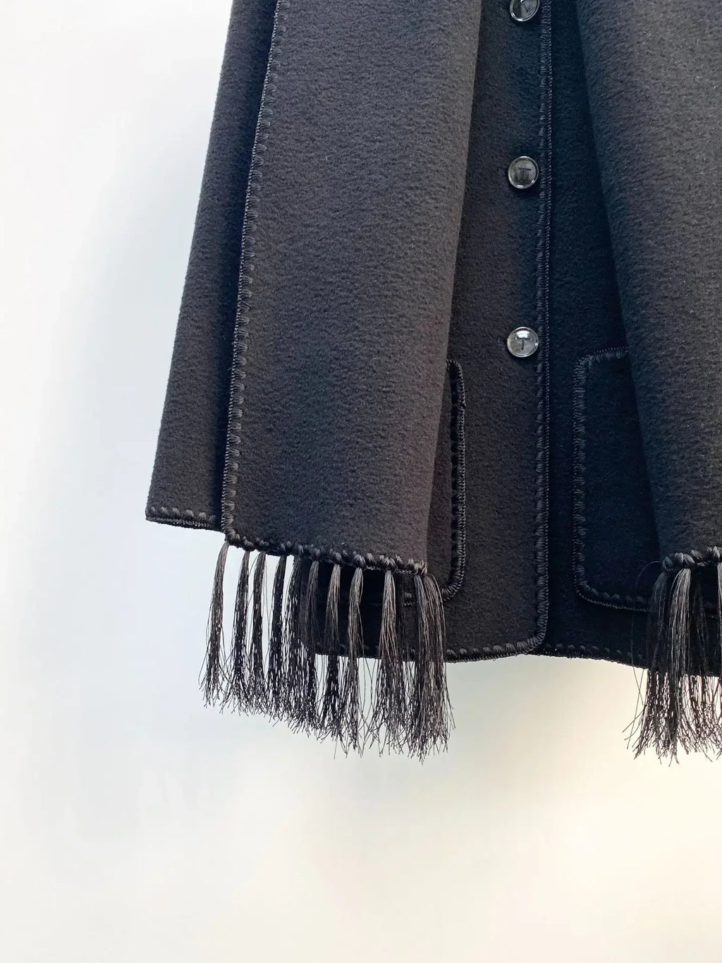 Winter Woolen Jacket New Contrast Color Embroidery Scarf Coats for Women