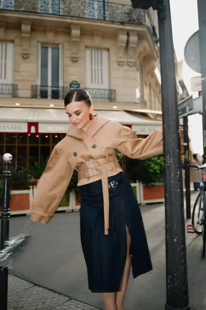 Chic Punk Trench Coat For Women Full Sleeve Loose Hooded Crop Coat Lapel Bat Sleeve Long Coats 2025 New Lady Y2k Fall Outwears