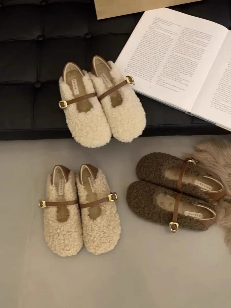 Winter Shoes Women Round Toe Slip-on Female Footwear Loafers Fur Casual Sneaker Autumn Modis Slip on Dress Moccasin New Fall