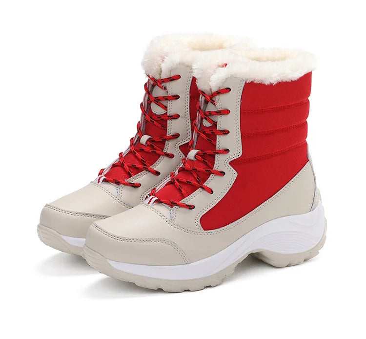 Boots Heels Winter Boots Women Lightweight Snow Boots Fur Combat Platform Botas Mujer Ankle Footwear Short Winter Shoes Woman