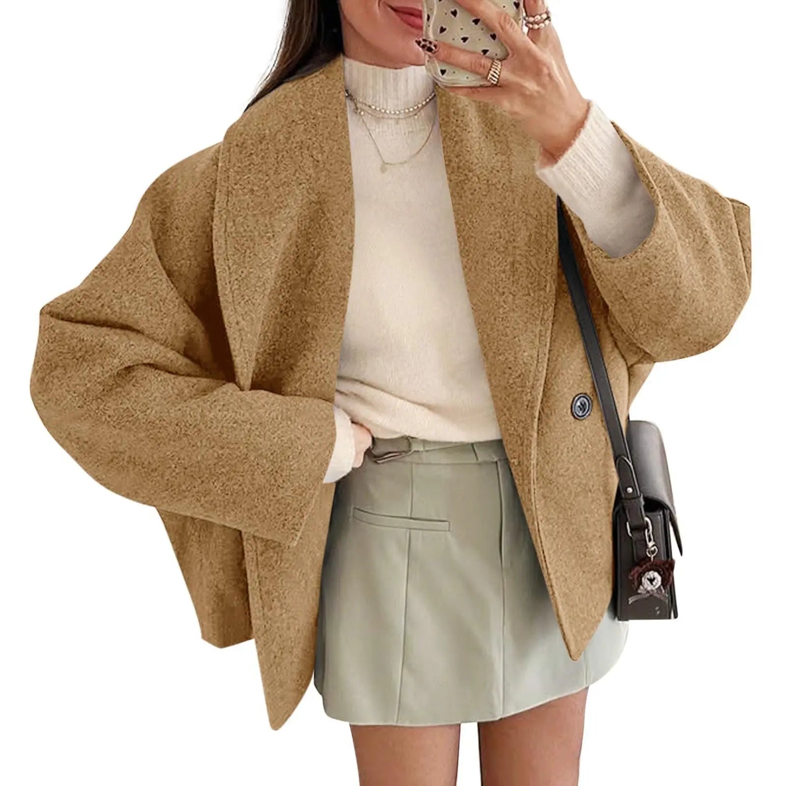 Female Winter Trendy Jackets Simple Solid Color With Button Casual Thermal Coat Women Soft Comfortable Daily Graceful Overcoat