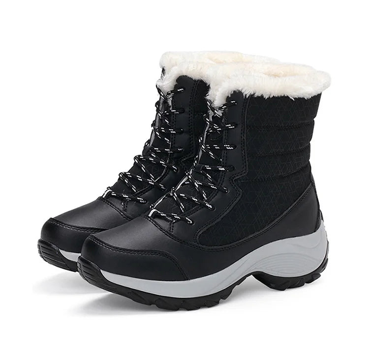 Boots Heels Winter Boots Women Lightweight Snow Boots Fur Combat Platform Botas Mujer Ankle Footwear Short Winter Shoes Woman