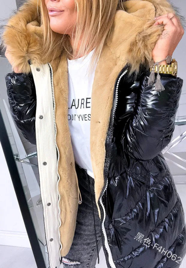 Winter Clothes Women  Puffer Jacket Women Faux Fur Collar 2024 Thick Slim Coat