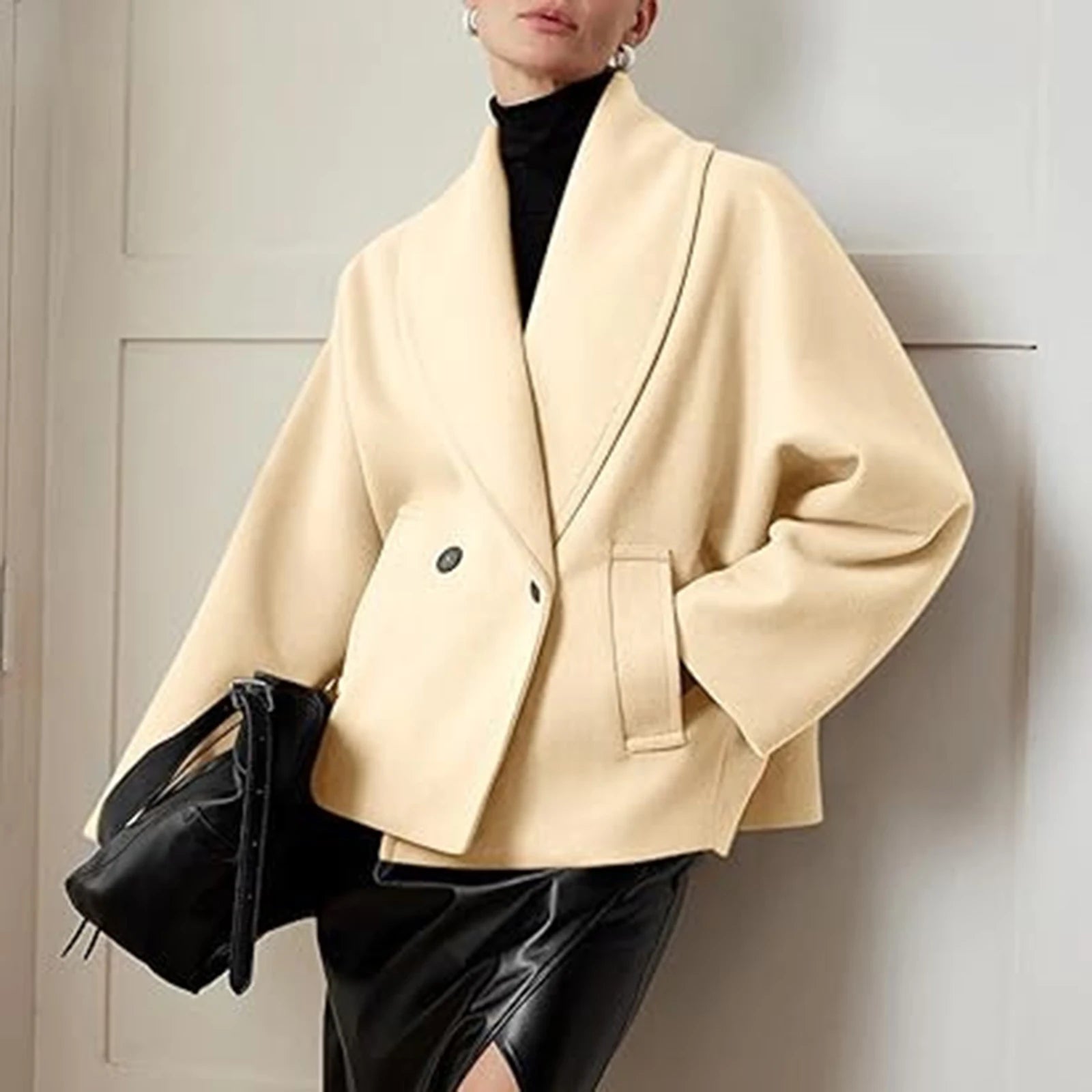 Female Winter Trendy Jackets Simple Solid Color With Button Casual Thermal Coat Women Soft Comfortable Daily Graceful Overcoat