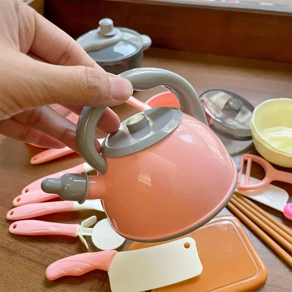 Kids Kitchen Set with Realistic Cooking Tools Creative Role Play Toys for Boys and Girls  Gifts for Children's Imaginative Play