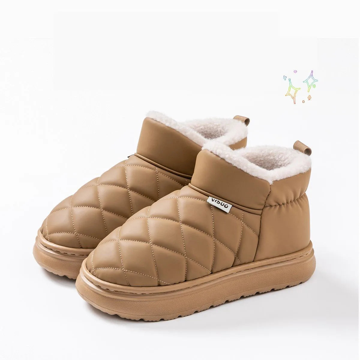 Winter Thick-Soled Slippers for Women Fashion Waterproof Snow Boots Indoor Outdoor Non-Slip Warm High-Top Cotton Shoes
