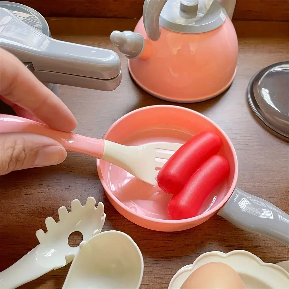 Kids Kitchen Set with Realistic Cooking Tools Creative Role Play Toys for Boys and Girls  Gifts for Children's Imaginative Play