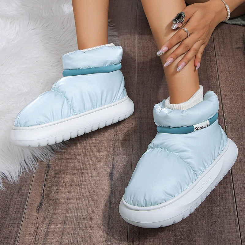 Women's Winter Warm Cotton Padded Shoes Thick Sole Down Waterproof Snow Boots for Women 2024 Non Slip Platform Ankle Botas Mujer