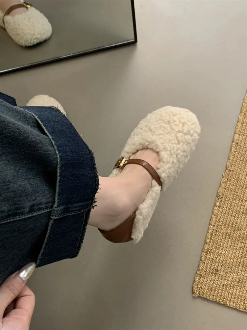 Winter Shoes Women Round Toe Slip-on Female Footwear Loafers Fur Casual Sneaker Autumn Modis Slip on Dress Moccasin New Fall