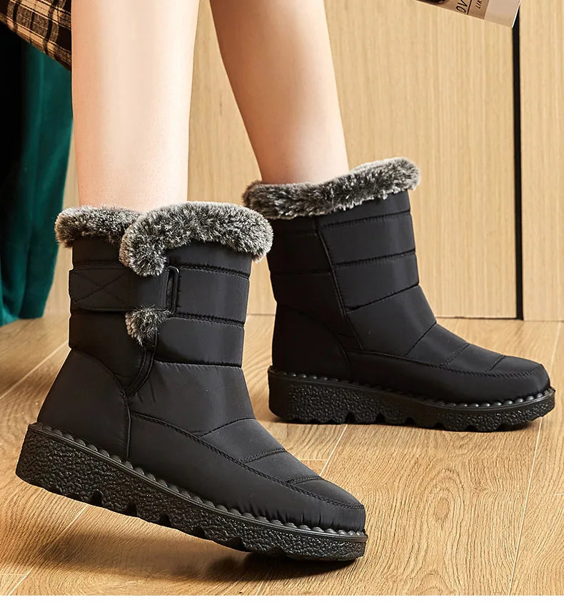 Women's Boots 2025 Trend Winter Shoes For Woman Winter Boots Ankle Low Heels Botas Mujer Waterproof Snow Boots With Fur Shoes