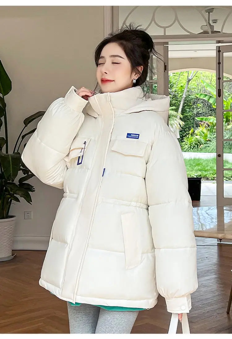 New Winter Women Down Cotton Jackets Casual Oversized Parkas Thick Warm Hooded Pattern Coats Female Winter Outwear Sports Parkas