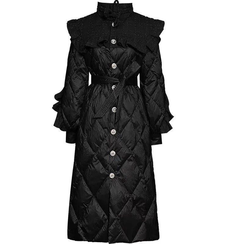 Winter Down Jacket Womens 2024 New Parka Long Slim White Duck Down Coat Thicken Elegant Female Outerwear All-match Overcoat