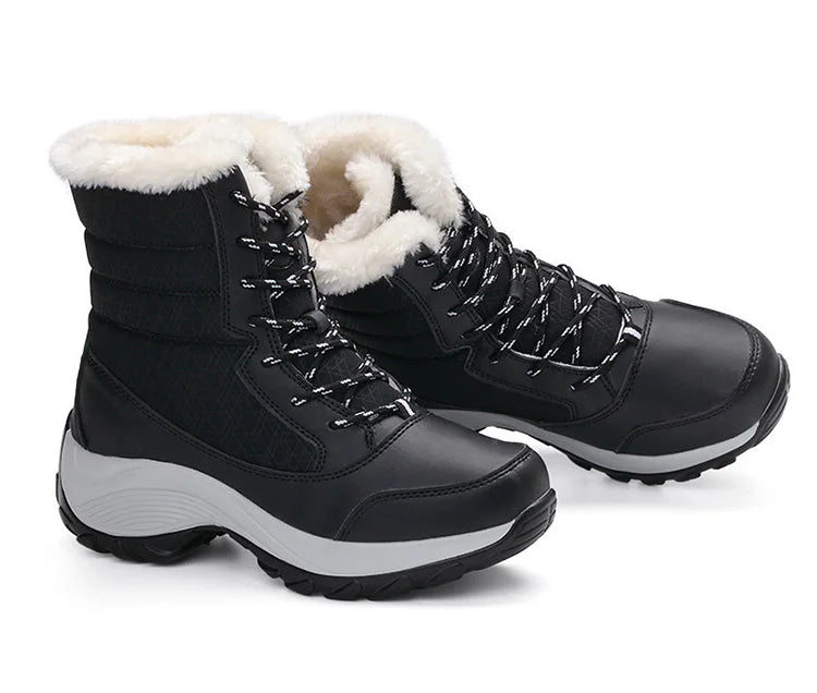 Boots Heels Winter Boots Women Lightweight Snow Boots Fur Combat Platform Botas Mujer Ankle Footwear Short Winter Shoes Woman