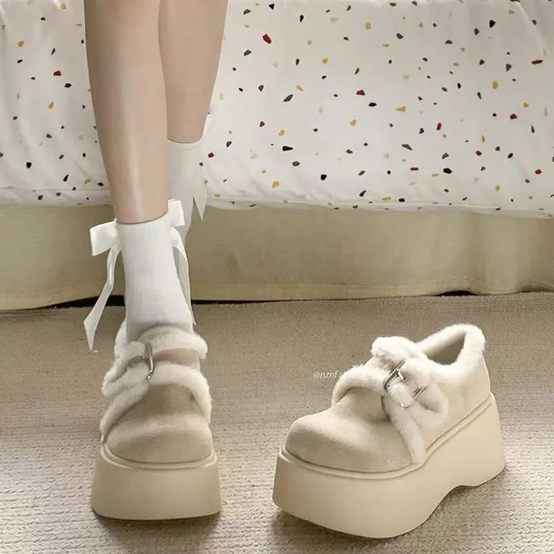 Snow boots for women in autumn and winter of 2025 new retro style with thick velvet and versatile warm cotton shoes