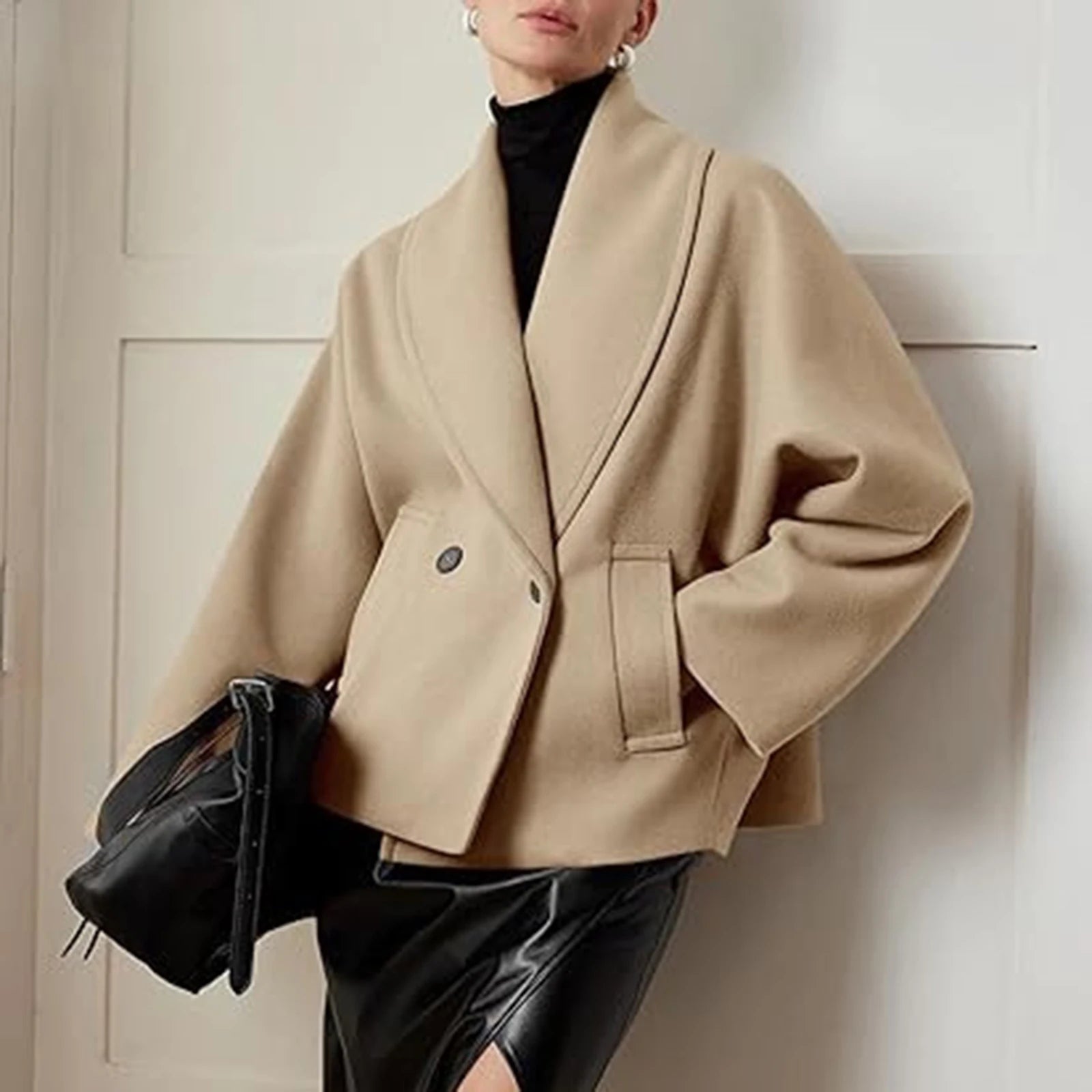 Female Winter Trendy Jackets Simple Solid Color With Button Casual Thermal Coat Women Soft Comfortable Daily Graceful Overcoat