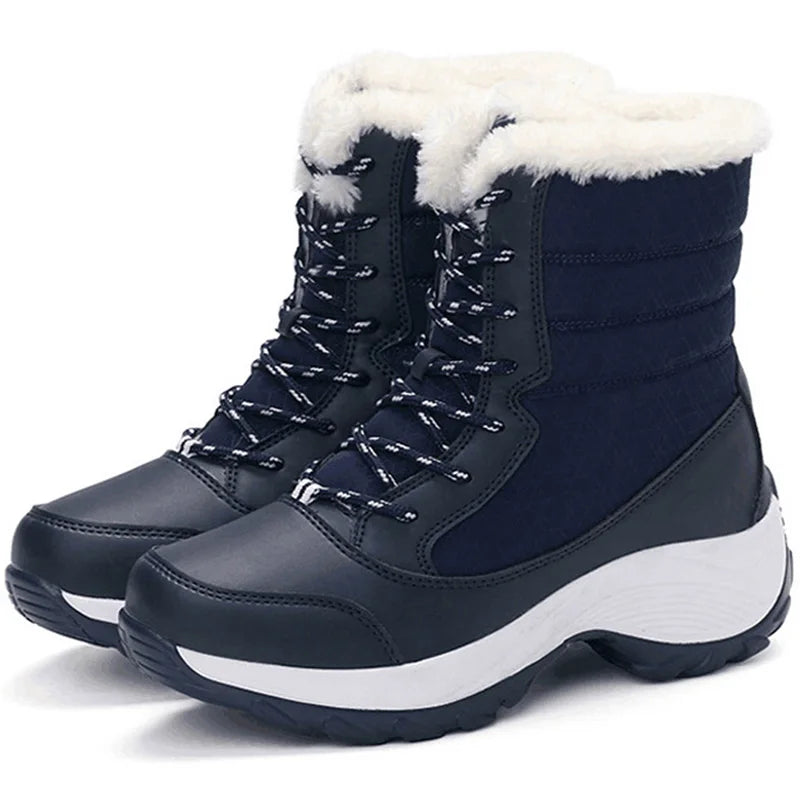 Boots Heels Winter Boots Women Lightweight Snow Boots Fur Combat Platform Botas Mujer Ankle Footwear Short Winter Shoes Woman
