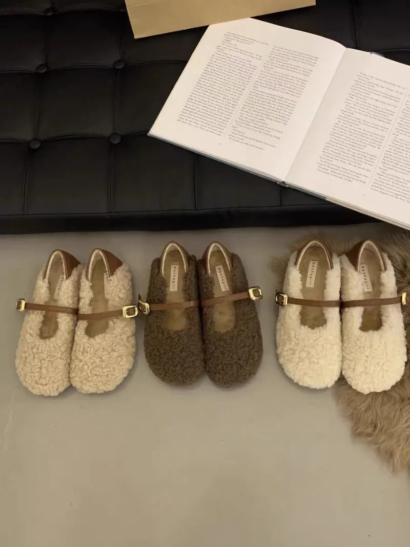 Winter Shoes Women Round Toe Slip-on Female Footwear Loafers Fur Casual Sneaker Autumn Modis Slip on Dress Moccasin New Fall