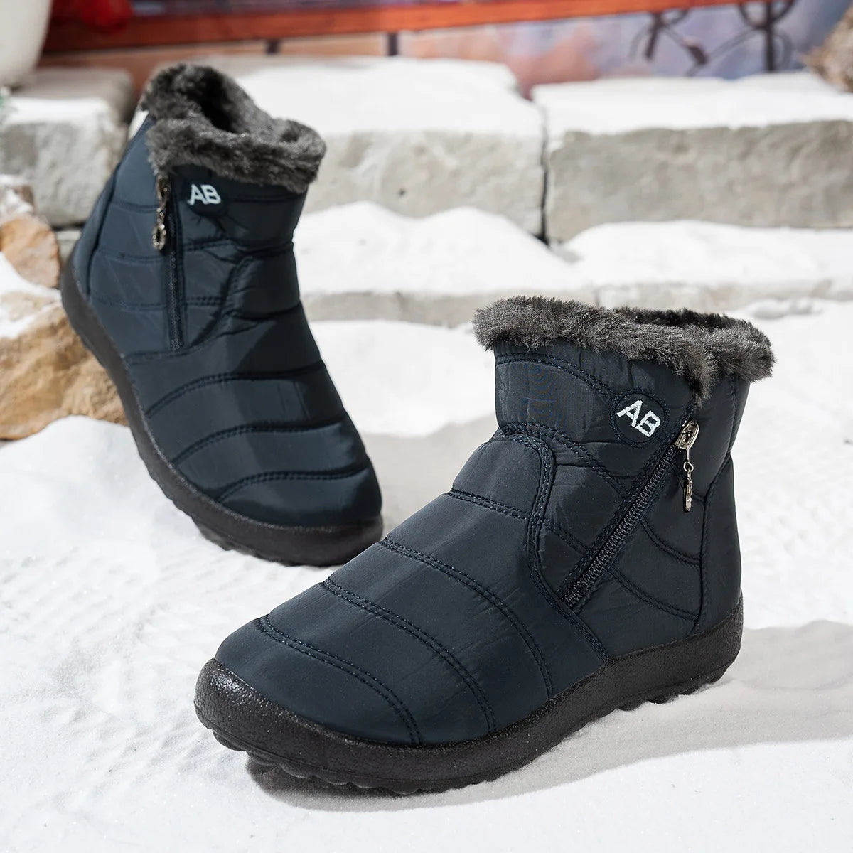 Women's Boots Women's Winter Boots Fur Winter Shoes For Women Ankle Boots Snow Super Warm Low Heels Botas Mujer Winter Footwear