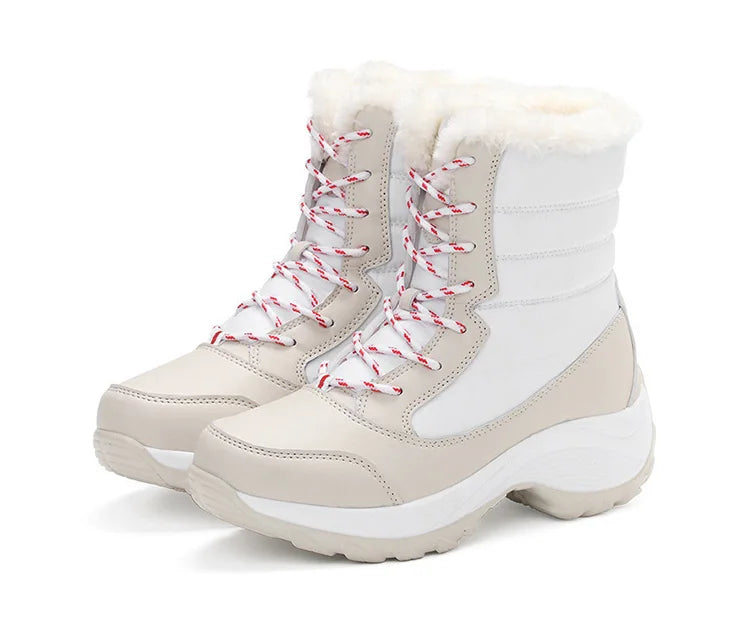 Boots Heels Winter Boots Women Lightweight Snow Boots Fur Combat Platform Botas Mujer Ankle Footwear Short Winter Shoes Woman