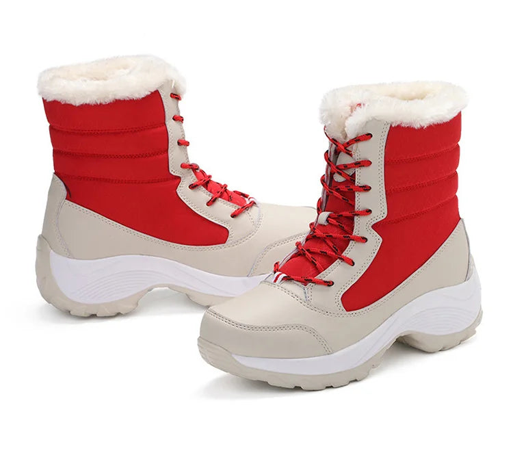 Boots Heels Winter Boots Women Lightweight Snow Boots Fur Combat Platform Botas Mujer Ankle Footwear Short Winter Shoes Woman
