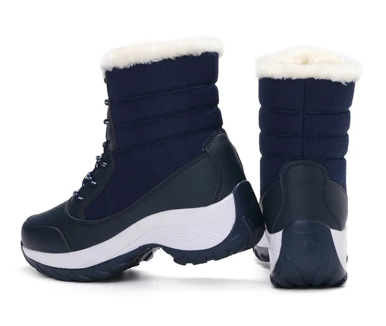 Boots Heels Winter Boots Women Lightweight Snow Boots Fur Combat Platform Botas Mujer Ankle Footwear Short Winter Shoes Woman