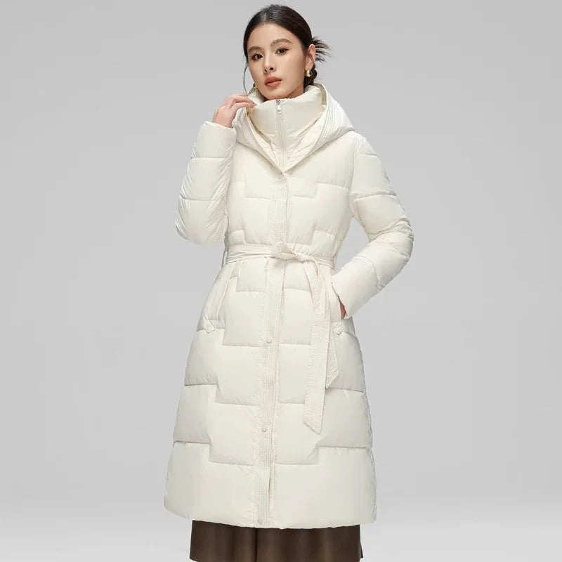 Long Winter Down Cotton Jacket For Women Winter Coat Jacket Warm Down Cotton Parkas 2025 New Female Slim Women's Hooded Overcoat