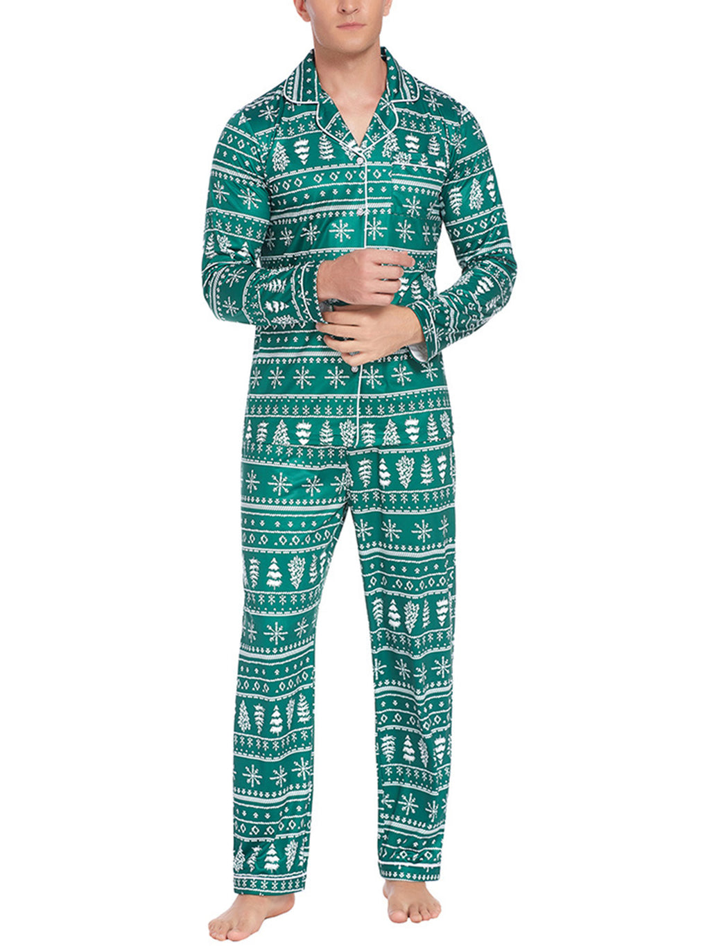 Christmas Family Matching Pajamas Mens Long Sleeve Button Pj Set Festival Party Sleepwear Christmas Pajamas for Family Matching Sets Classic Plaid Xmas Soft Holiday Sleepwear casual sets 2pcs comfy pajamas set vacation outfit
