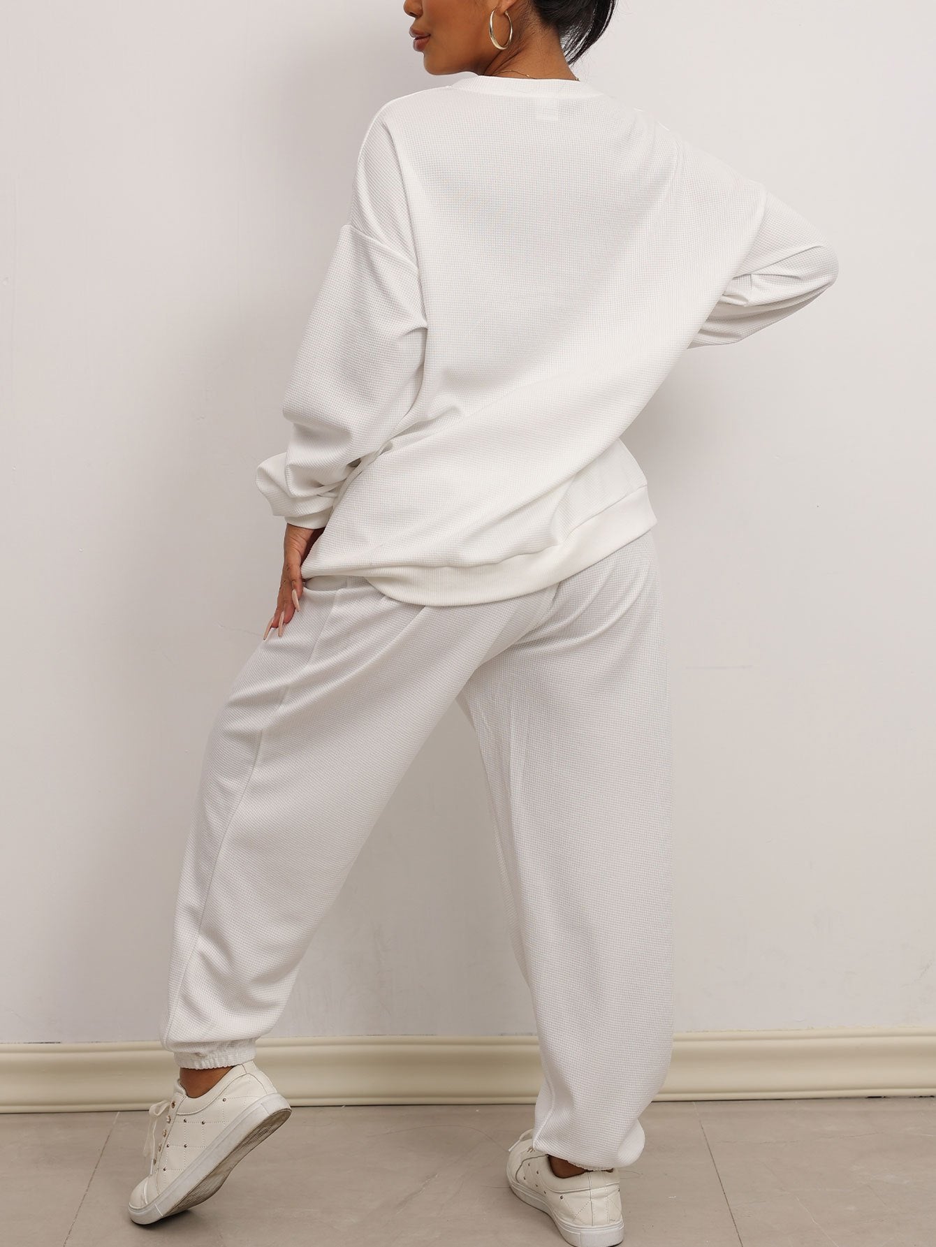 Women'S Plus Size Christmas Snowman Print Lounge Set - Cozy Fleece Pants with "Let It Snow" Design, Long Sleeve, Casual Winter Wear, Perfect for Holiday Celebrations, Christmas Pajamas